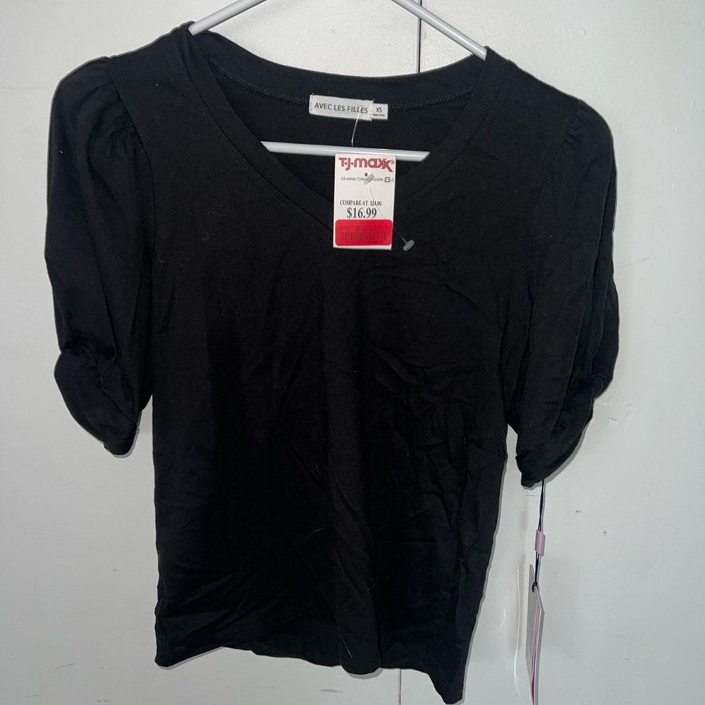 Avec Les Filles Black Fitted Blouse